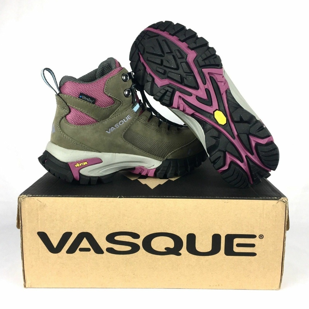 Vasque Talus Trek Ultradry Brown Pink Leather Hiking Outdoor Boot Women 6 Casual